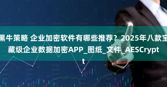 黑牛策略 企业加密软件有哪些推荐？2025年八款宝藏级企业数据加密APP_图纸_文件_AESCrypt