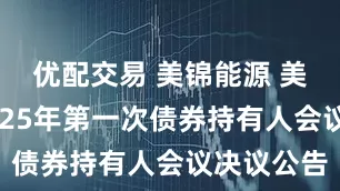 优配交易 美锦能源 美锦转债2025年第一次债券持有人会议决议公告